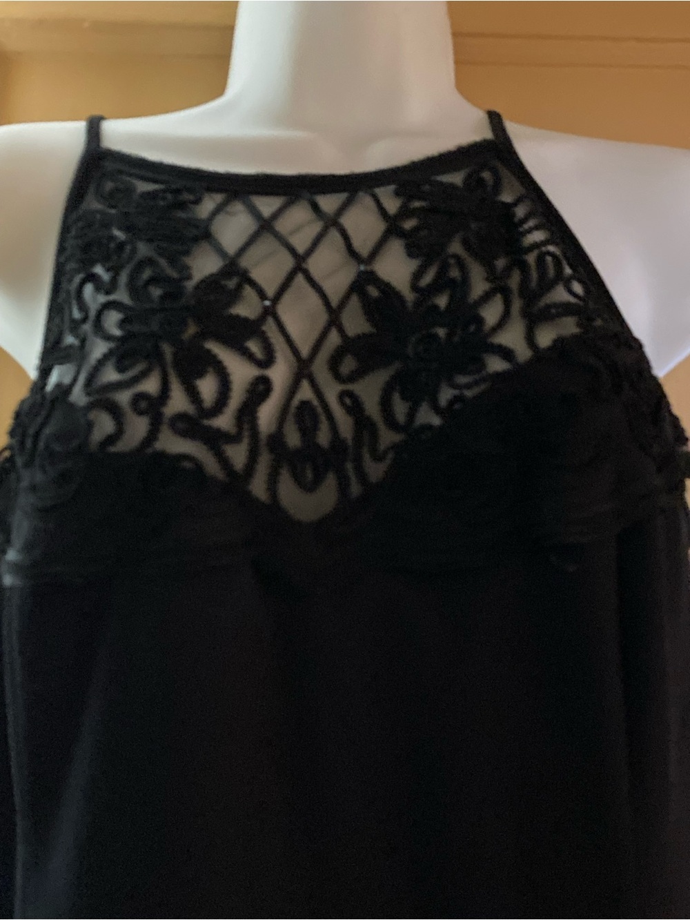 Jessica McClintock gown, Beaded and lace top, 10